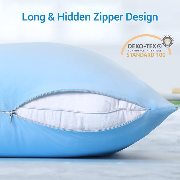 2-Pack Premium Silky Super Cooling Blue Pillowcases –  Extreme Q-Max 0.5 | Kalsten