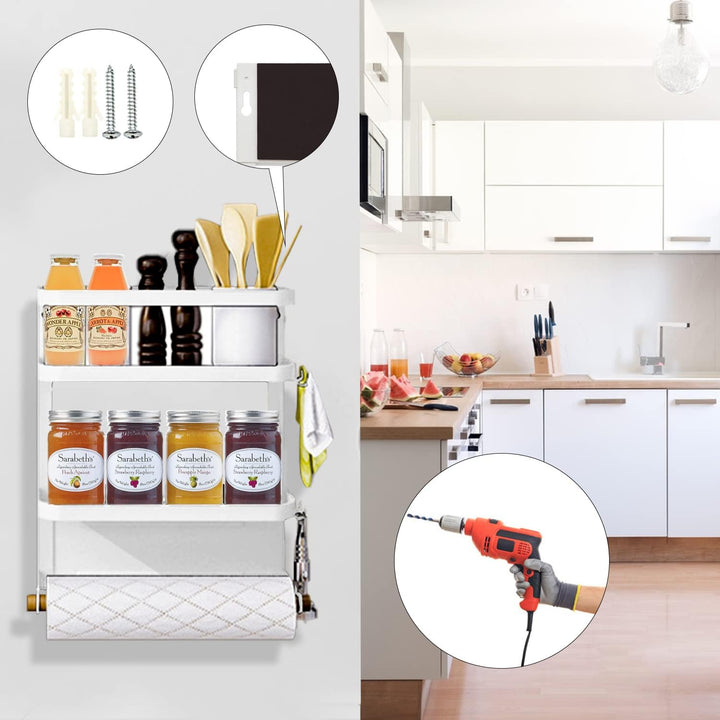 Kalsten | Magnetic Fridge Spice Rack with Paper Towel Holder – Oryden