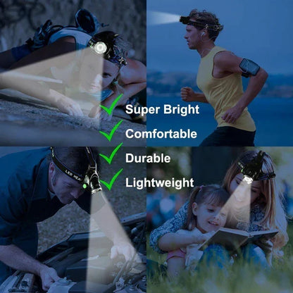 Skanto | 990000LM Rechargeable LED Headlamp Zoomable Flashlight Tactical Headlight