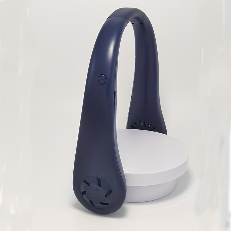 1pc Hands-Free Portable Neck Fan - Rechargeable, Leafless, and USB Powered - Perfect for Desk and Travel Use | Kalsten