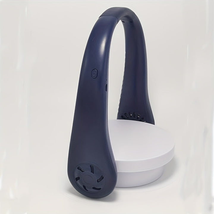 1pc Hands-Free Portable Neck Fan - Rechargeable, Leafless, and USB Powered - Perfect for Desk and Travel Use | Kalsten