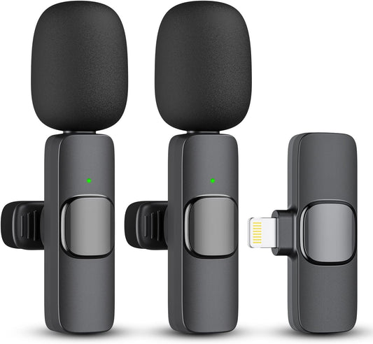 2-Pack wireless microphone for iPhone iPad Bowlift