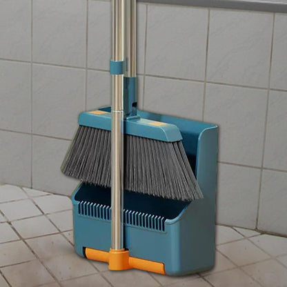 Skanto | Large Broom and Dustpan Set – Long Handle with 180° Rotating Broom Head – Clavira