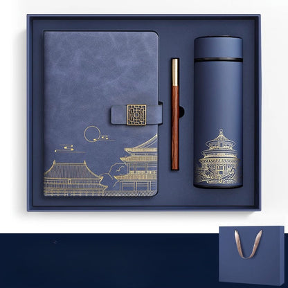 Imperia Luxe Gift Set – Notebook, Thermos Flask, and Pen in Gift Box | Skanto