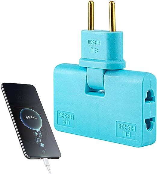 180° Rotating Triple Socket Adapter – EU Plug