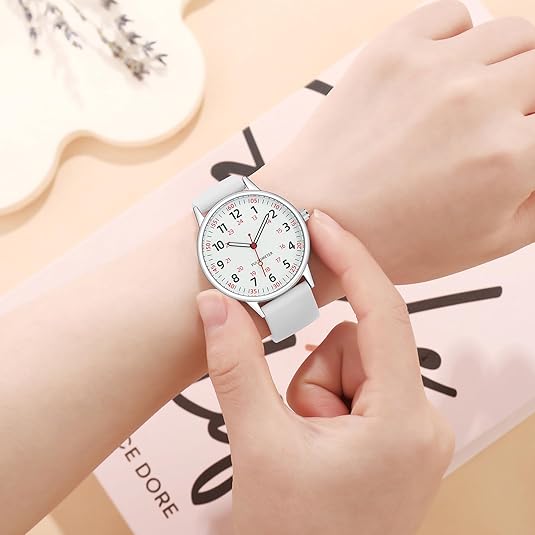 Skanto | Stylish Women's Clip Watch – Waterproof Silicone Fob Watch in Elegant Colors