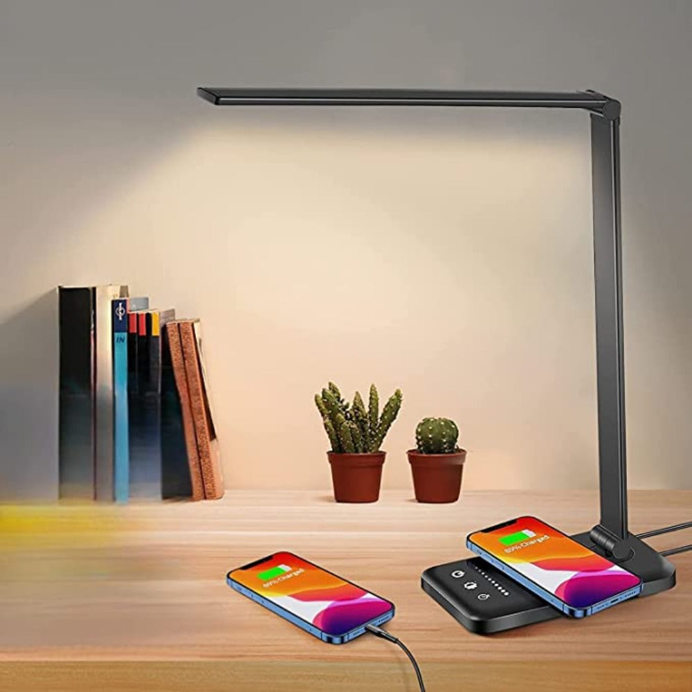 LED Desk Lamp - Table Lamp with USB Charging Port, 5 Light Settings and Brightness Levels Kalsten