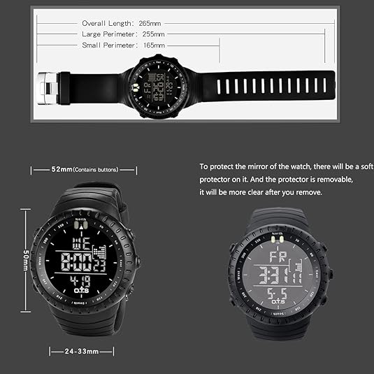 Kalsten | Henry Waterproof Men’s Digital Sports Watch – Shockproof, Tactical & LED Backlit Outdoor Timepiece
