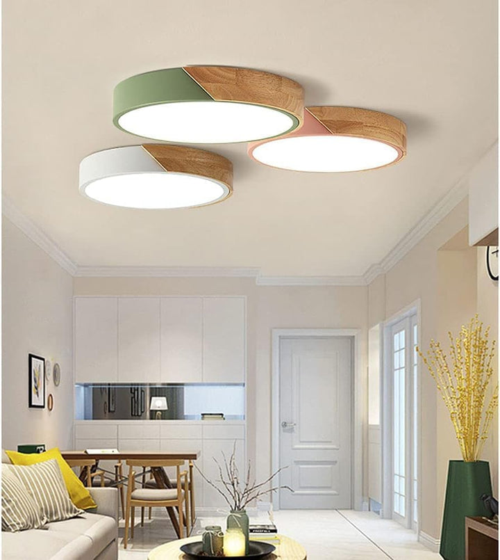 LED Ceiling Lamp with Wooden Frame Kalsten