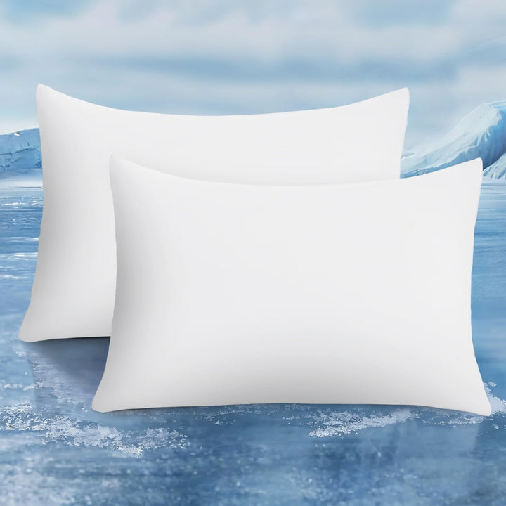 2-Pack Premium Silky Super Cooling White Pillowcases –  Extreme Q-Max 0.5 | Kalsten