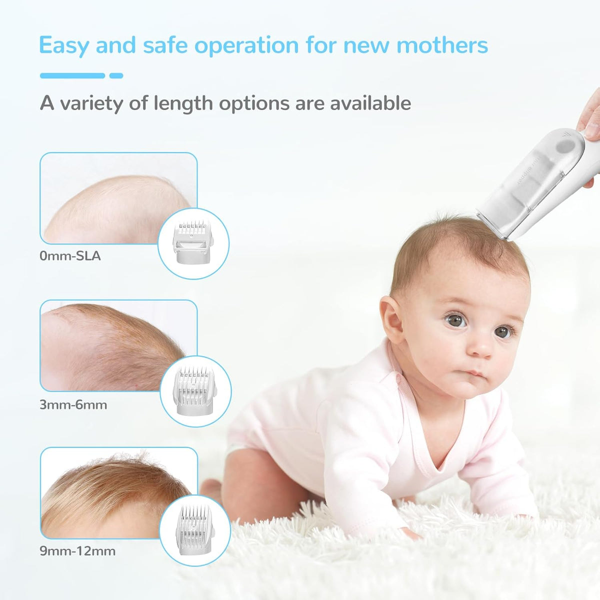 Baby Hair Clipper with Vacuum System – Waterproof Rechargeable Hair Clipper with Storage Box | Karnz
