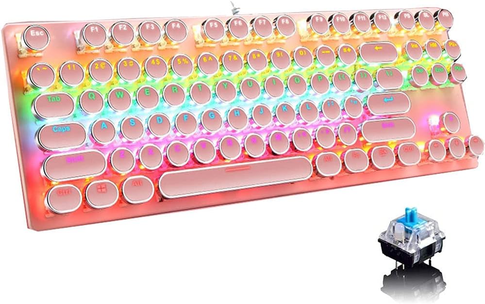 Kalsten | 87-Key Mechanical Gaming Keyboard RGB Backlit Blue Switch