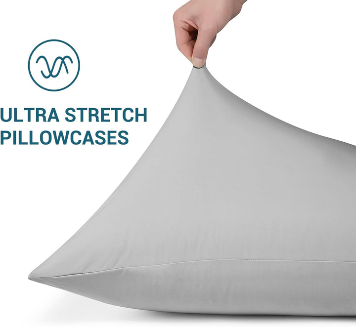 2-Pack Cooling Pillowcases – Q-Max >0.5 , Anti-Static, Hidden Zipper,, Color Gray | Kalsten