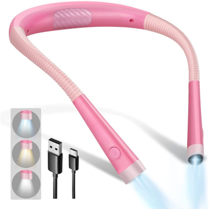 Kalsten | LED Neck Reading Lamp, Book Light for Reading in Bed, 3 Colors, 6 Brightness Levels, Flexible Arm, Rechargeable, Durable, Perfect for Reading, Knitting, Camping, Repairing