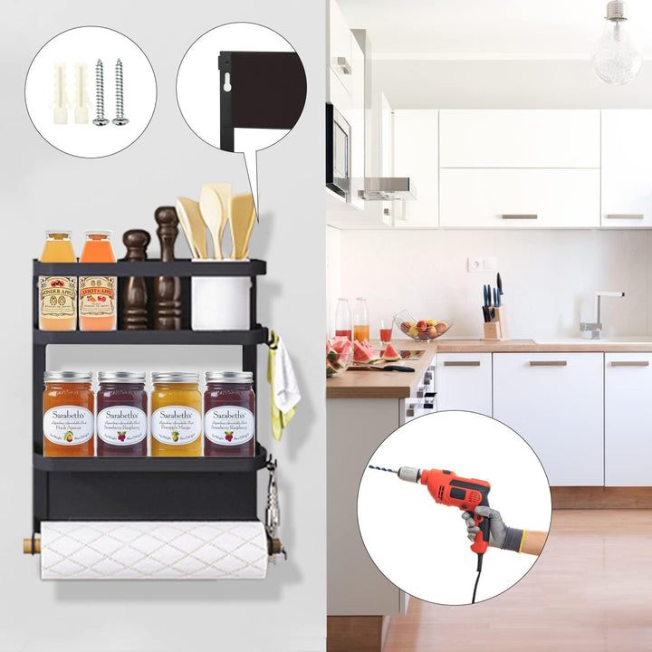 Kalsten | Magnetic Fridge Spice Rack with Paper Towel Holder – Oryden