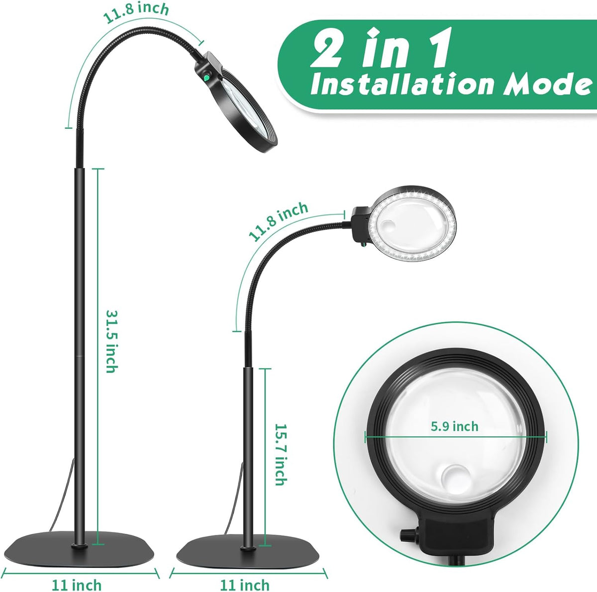 BowLift | Full-Page Magnifying Glass with LED Light – Hands-Free Reading Aid for Books, Crafts & Hobbies