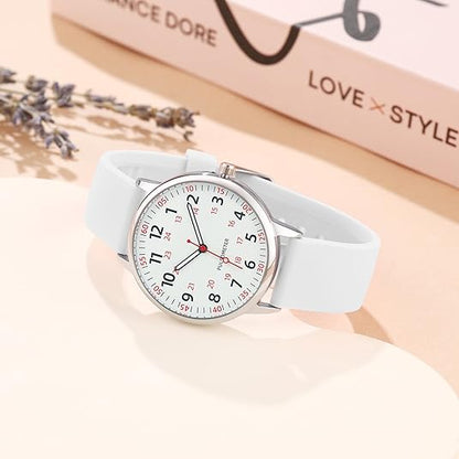 Skanto | Stylish Women's Clip Watch – Waterproof Silicone Fob Watch in Elegant Colors