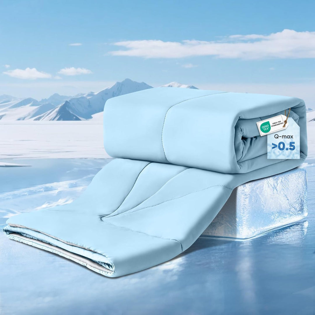 Ultra Soft Cloudy 3D Cooling Comforter  Extreme Q Max 0.5-Lake Blue | Kalsten