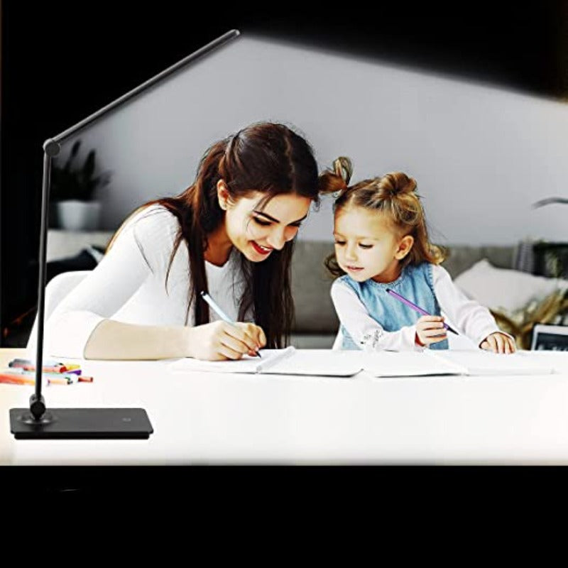 LED desk lamp, touch control desk lamp with 3 brightness levels, dimmable office lamp with adjustable arm, foldable table lamp for desk bedroom nightstand office | Kalsten