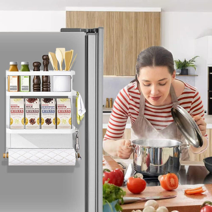 Kalsten | Magnetic Fridge Spice Rack with Paper Towel Holder – Oryden