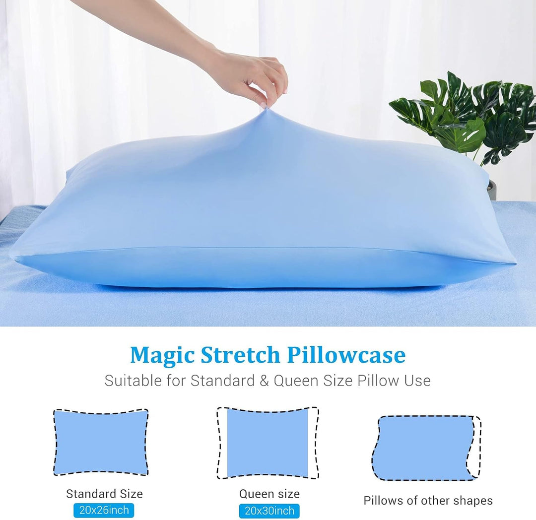 2-Pack Premium Silky Super Cooling Blue Pillowcases –  Extreme Q-Max 0.5 | Kalsten
