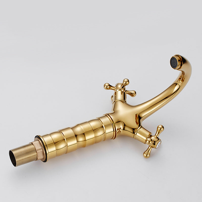BowLift | Centered Basin Mixer Single Hole Bathroom Faucet with 2 Cross Handles