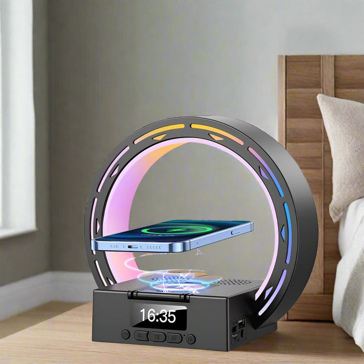 Kalsten | 4-in-1 Bluetooth speaker lamp with charging pad and alarm clock