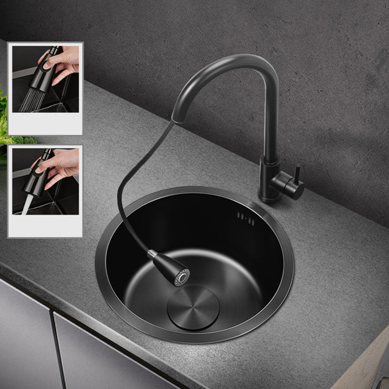 BowLift | Classic Round Sink Stainless Steel Built-in Sink Non-Slip Round Basin for the Kitchen