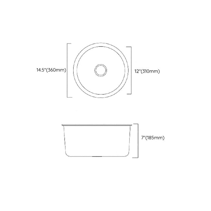 Kalsten | Classic Round Sink Stainless Steel Built-in Sink Non-Slip Round Basin for the Kitchen