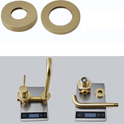 BowLift | Industrial bathroom faucet brass lever handles 2-hole faucets wall-mounted faucet