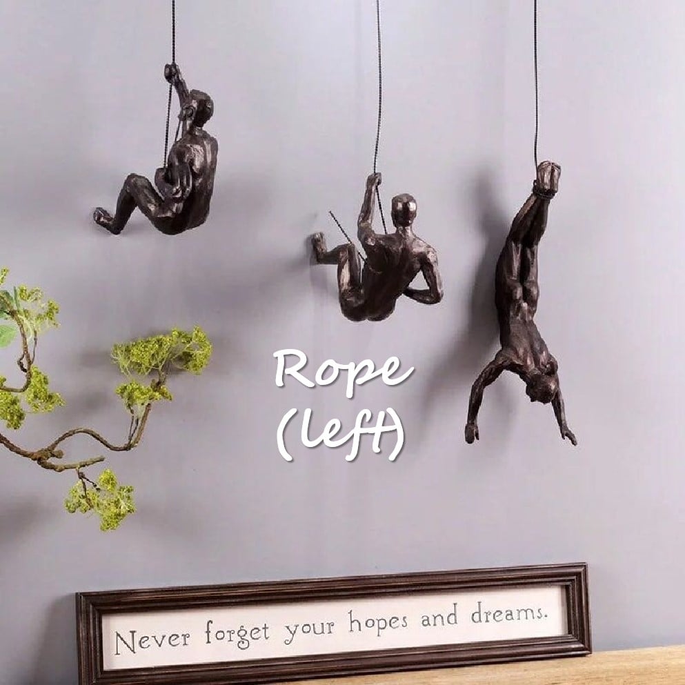 Kalsten | Wall Climbing Man Sculpture | Modern Resin Wall Art Decor | Creative Hanging Statue