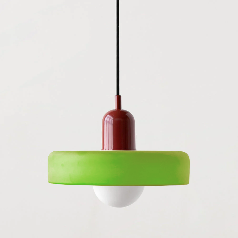 Bauhaus Coloured Glass Pendant Lamp