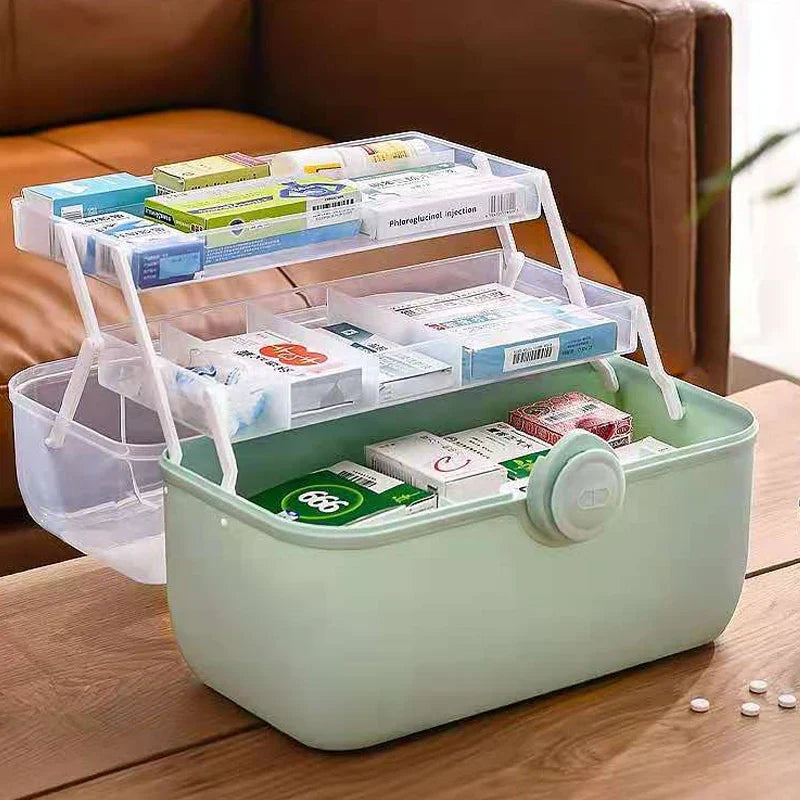 Skanto | Family Medicine Organizer Box – Portable First Aid Kit & Medical Storage Box