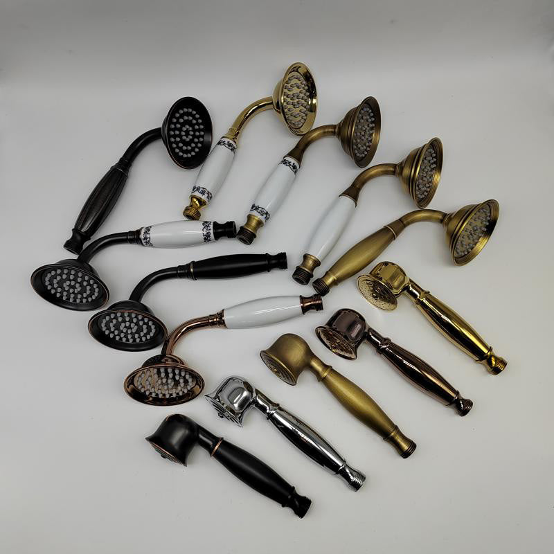 Kalsten | Traditional Handheld Shower Head with Hose Polished Brass Wall Mounted Shower Head