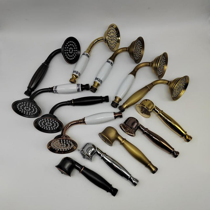 Kalsten | Traditional Handheld Shower Head with Hose Polished Brass Wall Mounted Shower Head