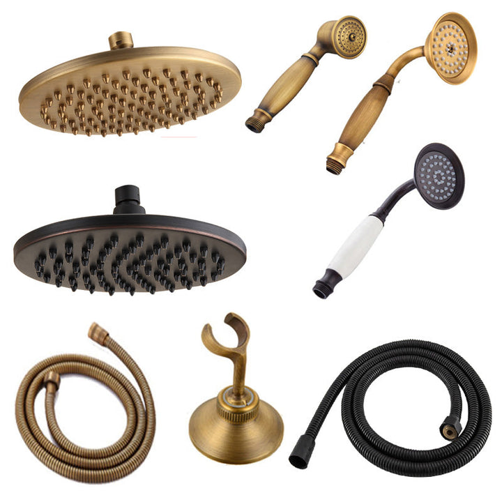 Kalsten | Traditional Handheld Shower Head with Hose Polished Brass Wall Mounted Shower Head