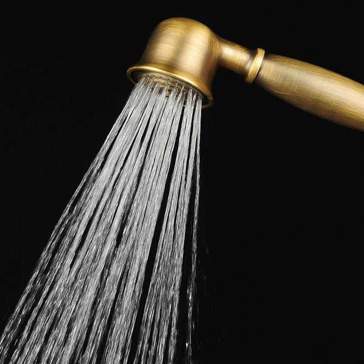 Kalsten | Traditional Handheld Shower Head with Hose Polished Brass Wall Mounted Shower Head