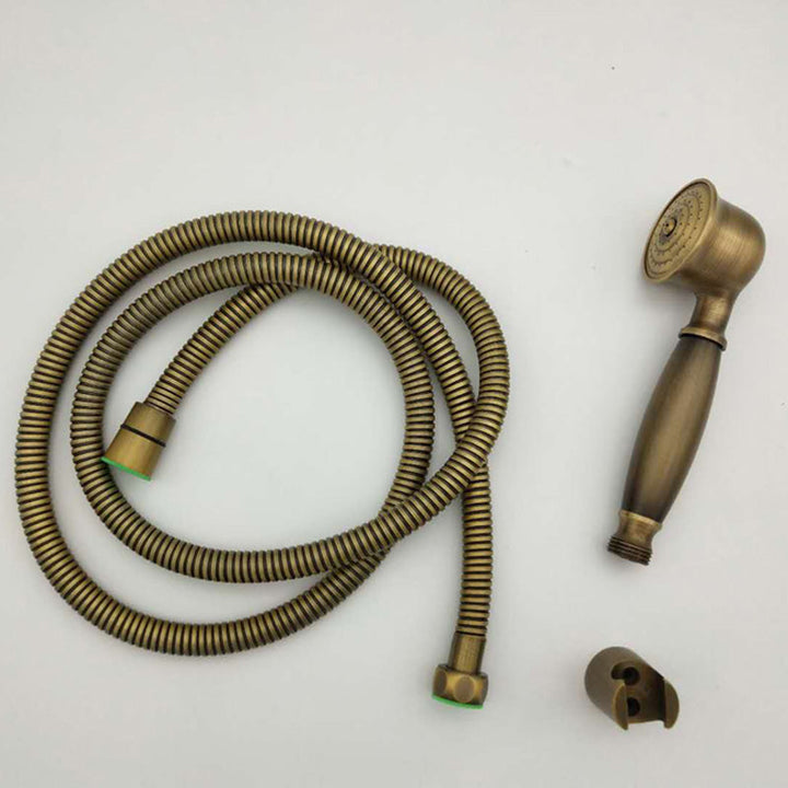Kalsten | Traditional Handheld Shower Head with Hose Polished Brass Wall Mounted Shower Head
