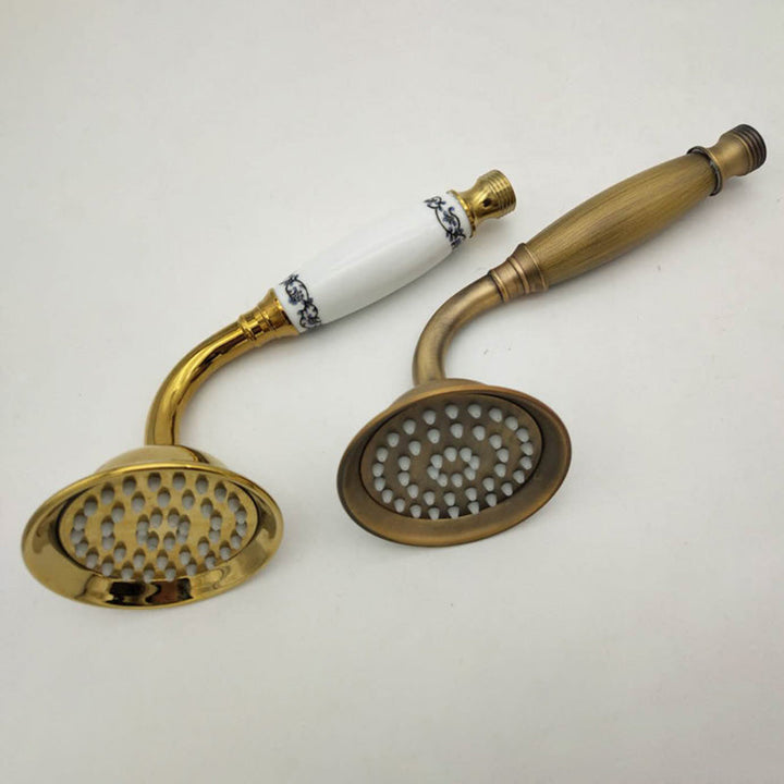 Kalsten | Traditional Handheld Shower Head with Hose Polished Brass Wall Mounted Shower Head