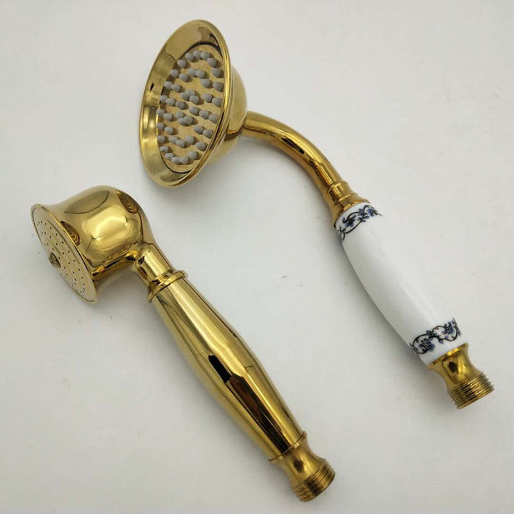 Kalsten | Traditional Handheld Shower Head with Hose Polished Brass Wall Mounted Shower Head
