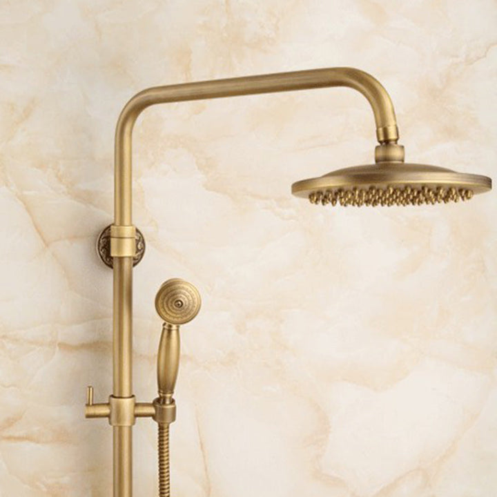Kalsten | Traditional Handheld Shower Head with Hose Polished Brass Wall Mounted Shower Head