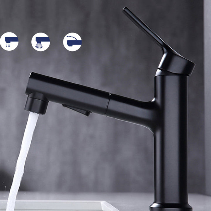 Kalsten | Round Vessel Sink Bathroom Faucet Simple Style Faucet with Brass Material