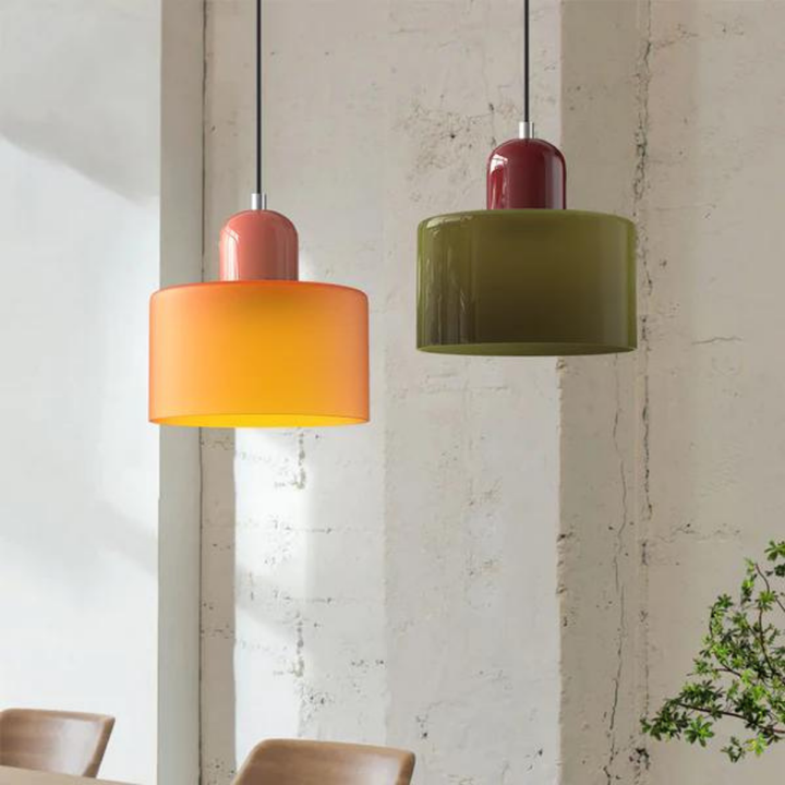 Glass pendant light – Elegant cylindrical pendant light for cozy living spaces | Kalsten