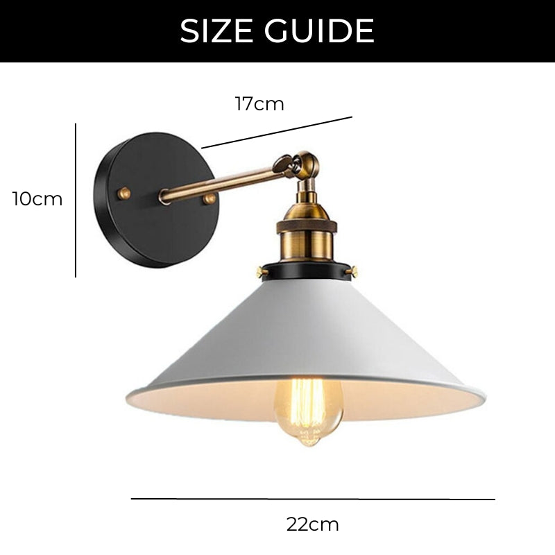 White Industrial Vintage Wall Sconce Light | Kalsten