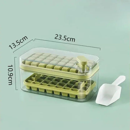 64-piece silicone ice cube tray – with lid & scoop