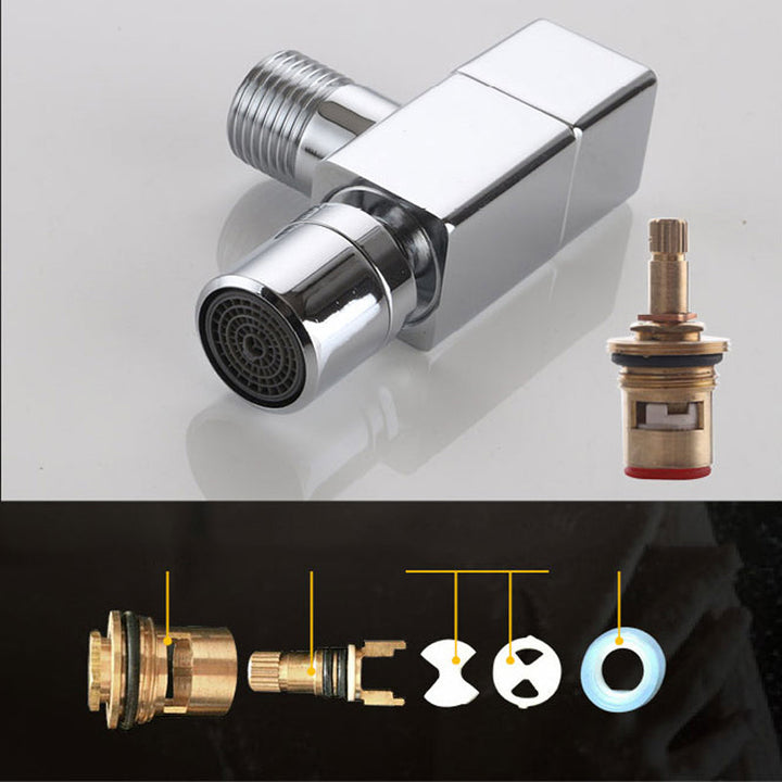 Kalsten | Contemporary Wall-Mounted Bathroom Faucet Knob Handle Solid Brass Round Faucet
