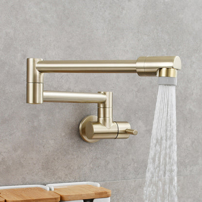Modern Pull-Out Spout Faucet, Single-Handle, Wall-Mounted Pot Filler, Low Profile, 1-Hole Installation