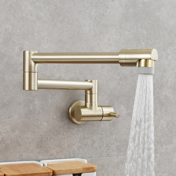 Kalsten | Modern Pull-down Faucet Single Handle Wall Mounted Pot Filler Low Profile 1-Hole Filler