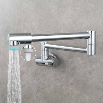 Modern Pull-Out Spout Faucet, Single-Handle, Wall-Mounted Pot Filler, Low Profile, 1-Hole Installation