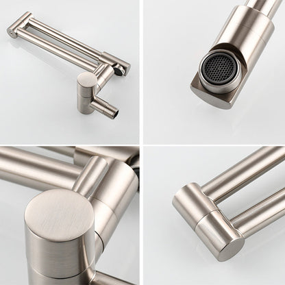 Modern Pull-Out Spout Faucet, Single-Handle, Wall-Mounted Pot Filler, Low Profile, 1-Hole Installation